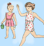 Vogue 2411: 1940s Toddler Girls 2 Piece Playsuit Size 2 Vintage Sewing Pattern - Vintage4me2