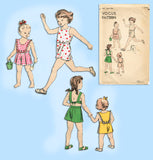 Vogue 2411: 1940s Toddler Girls 2 Piece Playsuit Size 2 Vintage Sewing Pattern - Vintage4me2