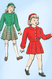 1940s Vintage Vogue Sewing Pattern 2413 Toddler Girls Suit w Battle Jacket Sz 6