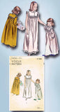 1940s Vintage Vogue Sewing Pattern 2456 Classic Little Girls Nightgown Size 10
