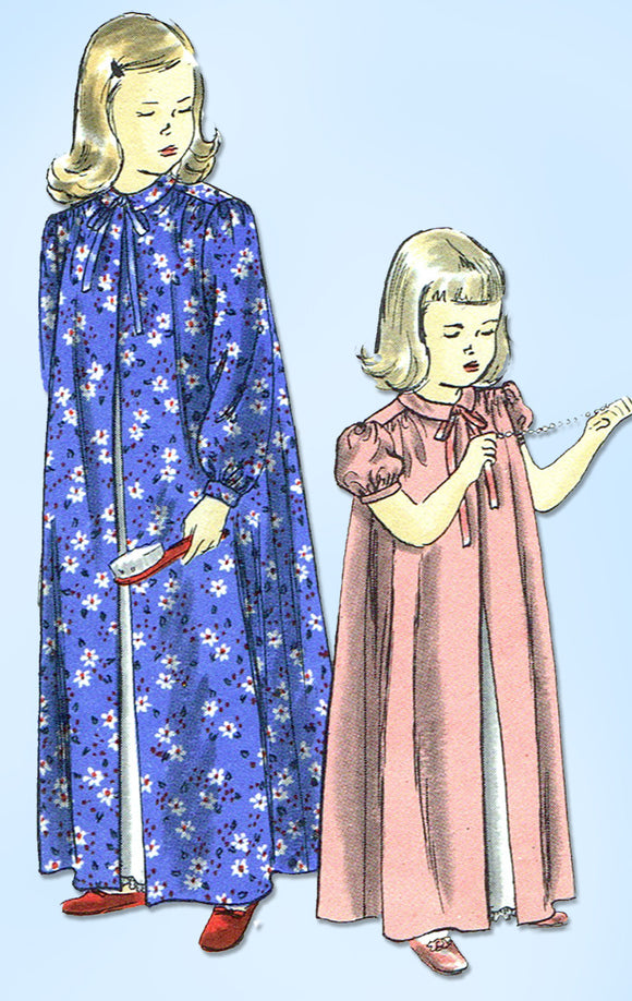 1950s Vintage Vogue Sewing Pattern 2457 Toddler Girls Smock or Robe Size 4