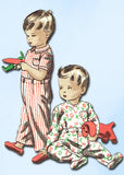 1940s Vintage Vogue Sewing Pattern 2470 Toddlers Footie Pajamas Size 2 21 Bust