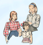 Vogue 2521: 1940s Classic Little Girls Blouse Size 12 Vintage Sewing Pattern - Vintage4me2