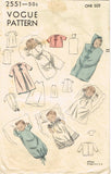 1950s Vintage Vogue Sewing Pattern 2551 Infant Layette Set w 2 Dresses  - Vintage4me2