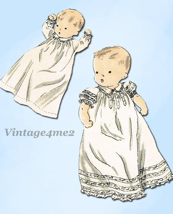 1950s Vintage Vogue Sewing Pattern 2551 Infant Layette Set w 2 Dresses  - Vintage4me2