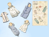 1950s Vintage Vogue Sewing Pattern 2551 Infant Layette Set w 2 Dresses  - Vintage4me2