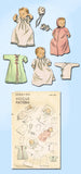 1950s Vintage Vogue Sewing Pattern 2552 Infant Layette Set w Booties Dress