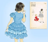 1950s Vintage Vogue Sewing Pattern 2567 Uncut Toddler Girls Dress Size 6