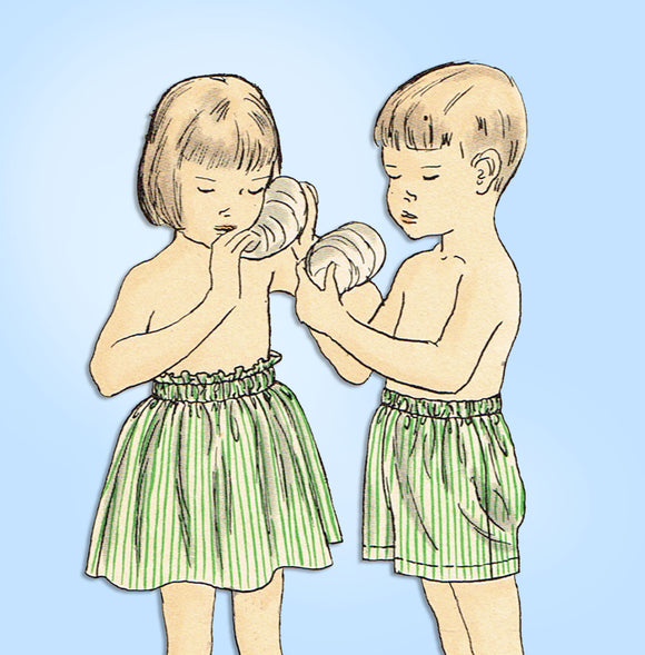 Vogue 2570: 1950s Easy Unisex Baby Shorts & Skirt Sz 2 Vintage Sewing Pattern - Vintage4me2