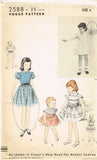 1950s Vintage Vogue Sewing Pattern 2588 Cute Toddler Girls Party Dress Size 6