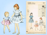 1950s Vintage Vogue Sewing Pattern 2588 Cute Toddler Girls Party Dress Size 6
