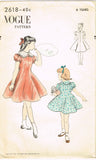 1950s Vintage Vogue Sewing Pattern 2618 Sweet Uncut Toddler Girls Dress Size 6