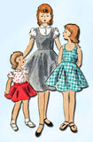 1950s Vintage Vogue Sewing Pattern 2685 Little Girls Jumper Dress & Blouse Sz 10