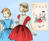 1950s Vintage Vogue Sewing Pattern 2693 Cute Toddler Girls Day Dress Size 6