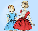 1950s Vintage Vogue Sewing Pattern 2693 Cute Toddler Girls Day Dress Size 6