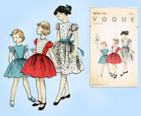 1950s Vintage Vogue Sewing Pattern 2693 Cute Toddler Girls Day Dress Size 6