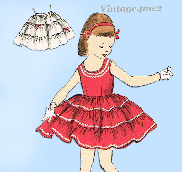 1950s Vintage Vogue Sewing Pattern 2718 Sweet Uncut Toddler Girls Dress Size 6