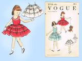 1950s Vintage Vogue Sewing Pattern 2718 Sweet Uncut Toddler Girls Dress Size 6