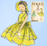 1950s Original Vintage Vogue Sewing Pattern 2744 Toddler Girls Party Dress Sz 6 -Vintage4me2