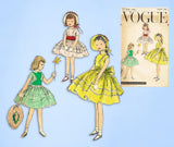 1950s Original Vintage Vogue Sewing Pattern 2744 Toddler Girls Party Dress Sz 6 -Vintage4me2