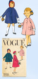 1950s Vintage Vogue Sewing Pattern 2757 Cute Toddler Girls Hooded Coat Size 4