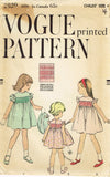 1950s Vintage Vogue Sewing Pattern 2829 Cute Toddler Girls Smocked Dress Sz 4