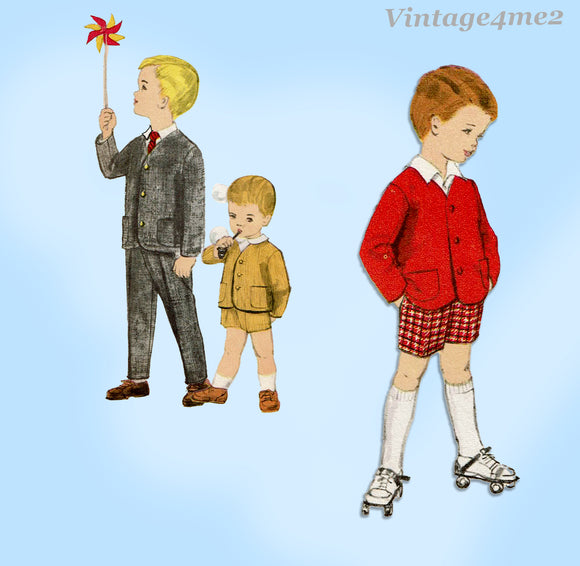 Vogue 2855: 1950s Sweet Toddler Boys Suit Set Sz2 Vintage Sewing Pattern