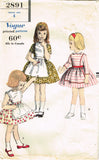 1950s Vintage Vogue Sewing Pattern 2891 Cute Uncut Toddler Girls Dress Size 4