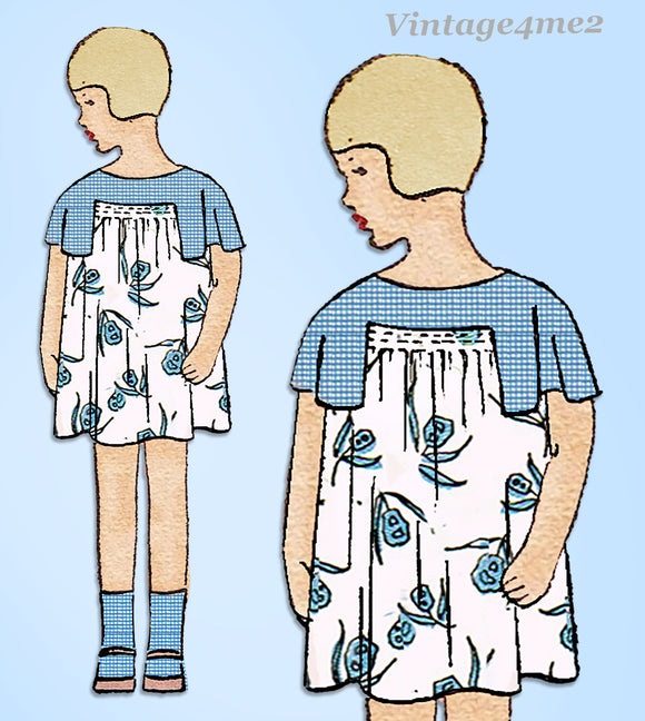 Vogue 2919: 1920s Rare Sweet Toddler Girls Dress Size 4 Vintage Sewing Pattern