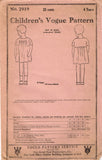 Vogue 2919: 1920s Rare Sweet Toddler Girls Dress Size 4 Vintage Sewing Pattern