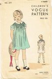 1930s Vintage Vogue Sewing Pattern 3171 Cute Toddler Girls Smocked Dress Size 4