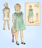 1930s Vintage Vogue Sewing Pattern 3171 Cute Toddler Girls Smocked Dress Size 4