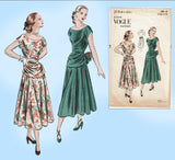 1940s Vintage Vogue Sewing Pattern 3194 Junior Misses Cocktail Dress 33 Bust