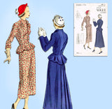 Vogue 3266: 1940s Junior Misses Peplum Suit Sz 30 1/2 Bust Vintage Sewing Pa