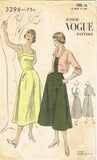 1940s Vintage Vogue Sewing Pattern 3296 Misses Sun Dress and Bolero Sz 33 Bust