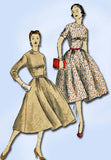 1950s Vintage Vogue Sewing Pattern 3444 Misses Dress w Full Skirt Size 11 30.5B