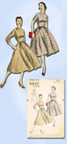 1950s Vintage Vogue Sewing Pattern 3444 Misses Dress w Full Skirt Size 11 30.5B