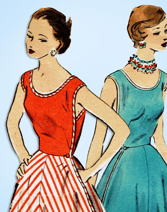 1950s Vintage Vogue Sewing Pattern 3526 Uncut Misses Easy Wrap Sun Dress Sz 31 B - Vintage4me2