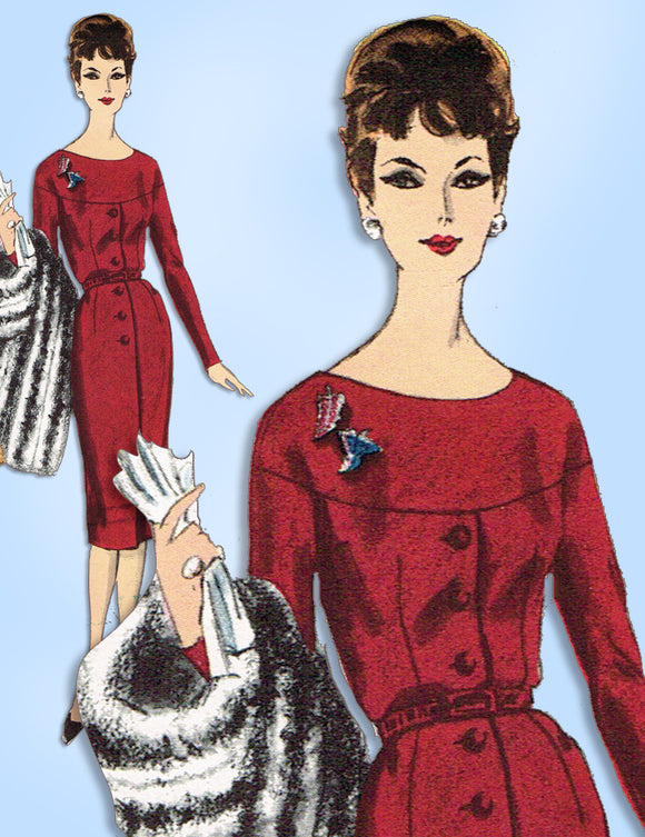 1960s Vintage Vogue Special Design Sewing Pattern 4069 Uncut Slender Dress 32 B - Vintage4me2