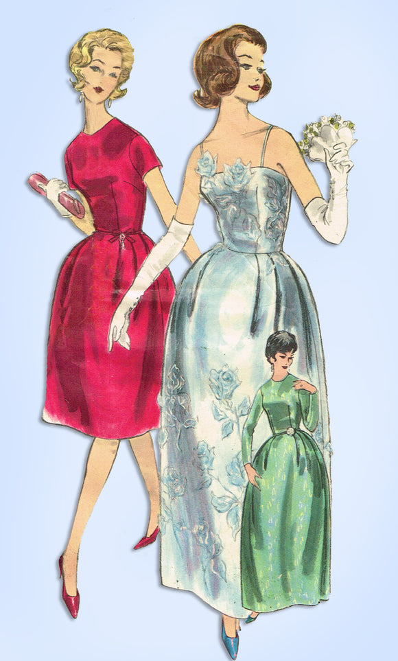 1960s Orig Vintage Vogue Special Design Pattern 4175 Misses Cocktail Dress 38 B