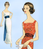 1950s Vintage Vogue Sewing Pattern 4977 Misses Cocktail Dress w Obi Sash Sz 36 B