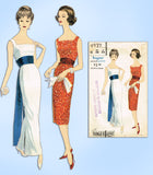 1950s Vintage Vogue Sewing Pattern 4977 Misses Cocktail Dress w Obi Sash Sz 36 B