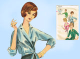 Vogue 5222: 1960s Uncut Misses Surplice Blouse Size 32 B Vintage Sewing Pattern