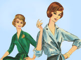 Vogue 5222: 1960s Uncut Misses Surplice Blouse Size 32 B Vintage Sewing Pattern