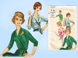Vogue 5222: 1960s Uncut Misses Surplice Blouse Size 32 B Vintage Sewing Pattern