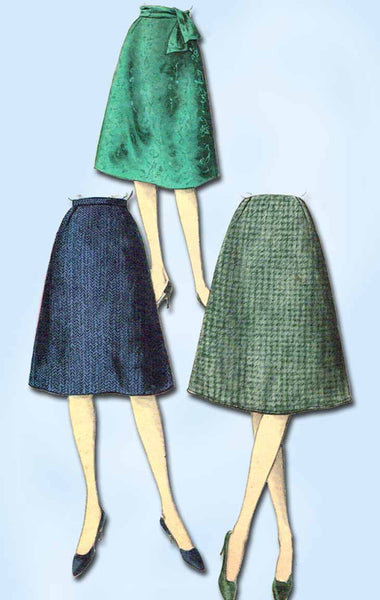 1960s Vintage Vogue Sewing Pattern 5321 Easy Misses Day Skirt Size 28 Waist