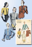 1940s Vintage Vogue Sewing Pattern 5366 WWII Misses Set of Jackets Size 12 30B
