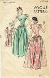 1940s Vintage Vogue Sewing Pattern 5376 Gorgeous Misses Wedding Dress Size 30B - Vintage4me2 
