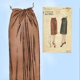 1940s Vintage Vogue Sewing Pattern 5444 Plus Size WWII Wrap Skirt Size 32 Waist - Vintage4me2