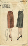 1940s Vintage Vogue Sewing Pattern 5444 Plus Size WWII Wrap Skirt Size 32 Waist - Vintage4me2